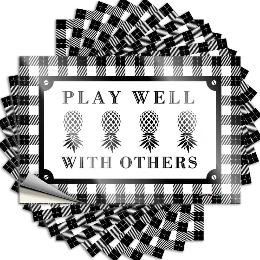 Great Quote, Love Door Play Well with Others | Funny Quote Comfort Decals(8X12CM)
