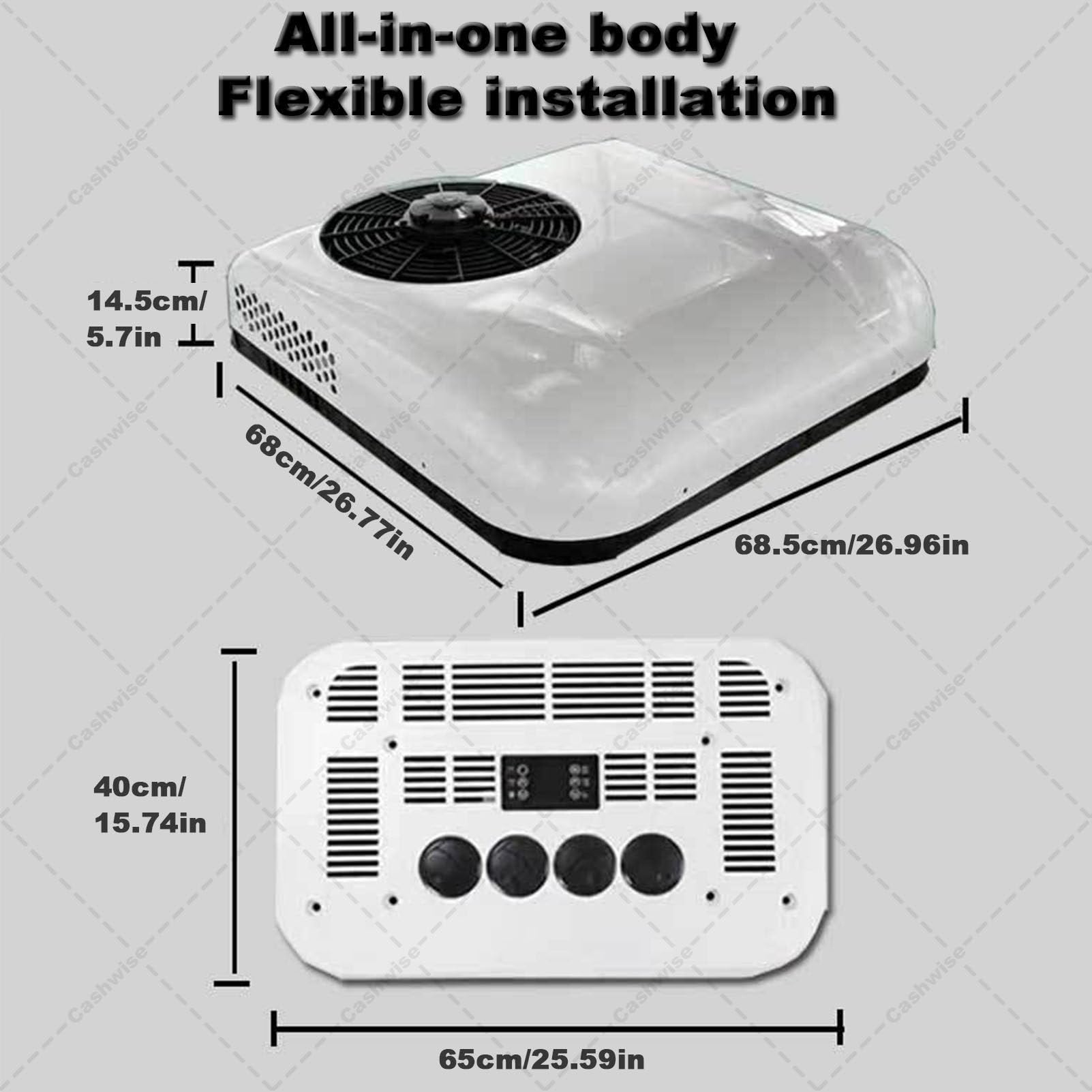 Climatiseur pour camion, unité de climatisation de toit pour camping-car, climatiseur silencieux à refroidissement rapide pour camionnette, remorque, bateau, camping-car, tracteur, caravane 24V