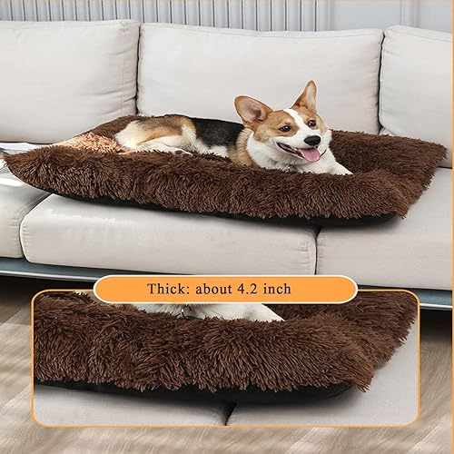 Miniatura 7 de Cama suave para perro, cojín suave de felpa para perro, cojín antideslizante para perro y gato, almohadilla calmante antiansiedad, auto calentable,
