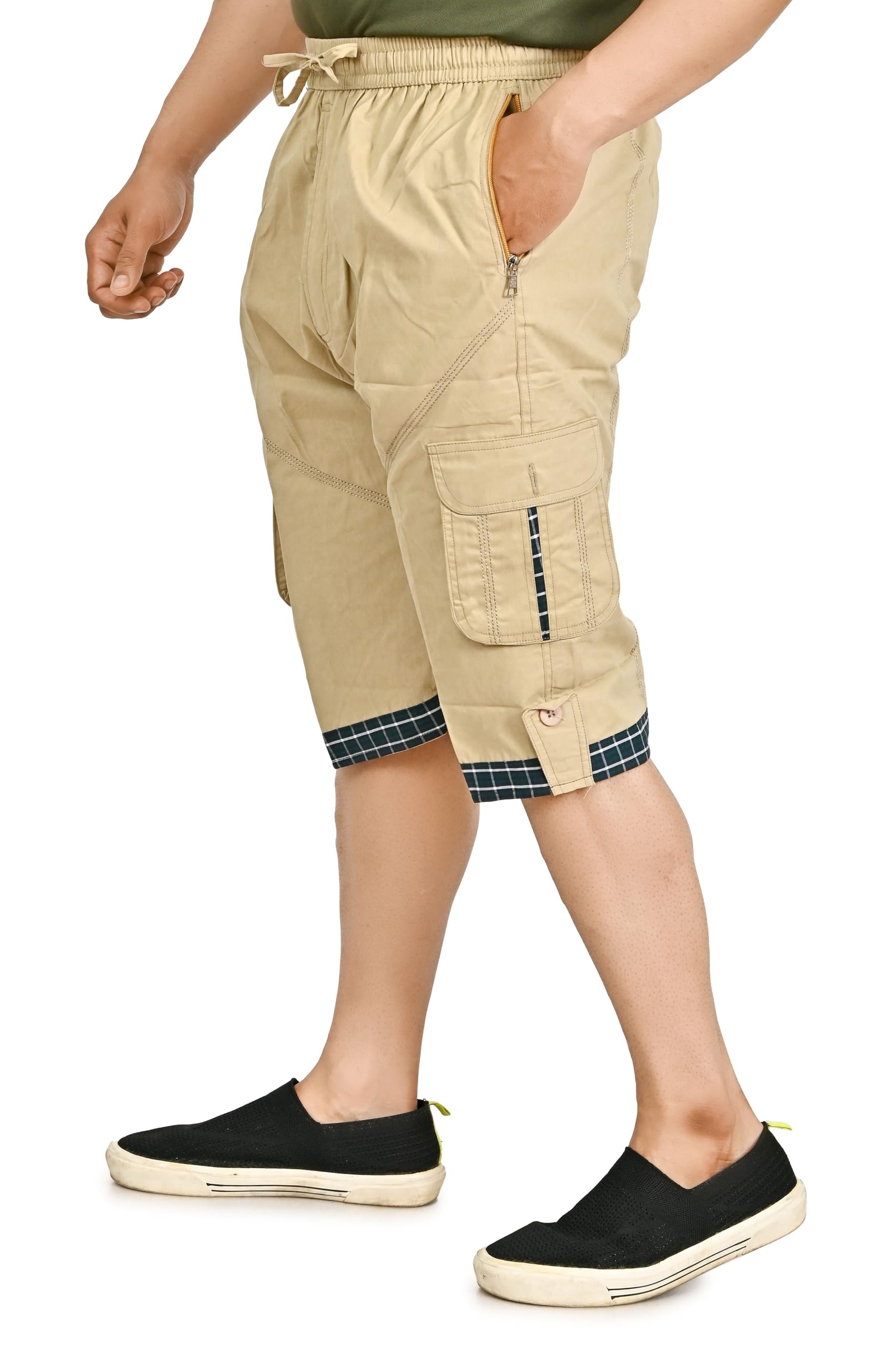 Men's Cargo Three Quarter Pants, Multiple Pockets,-picture-14