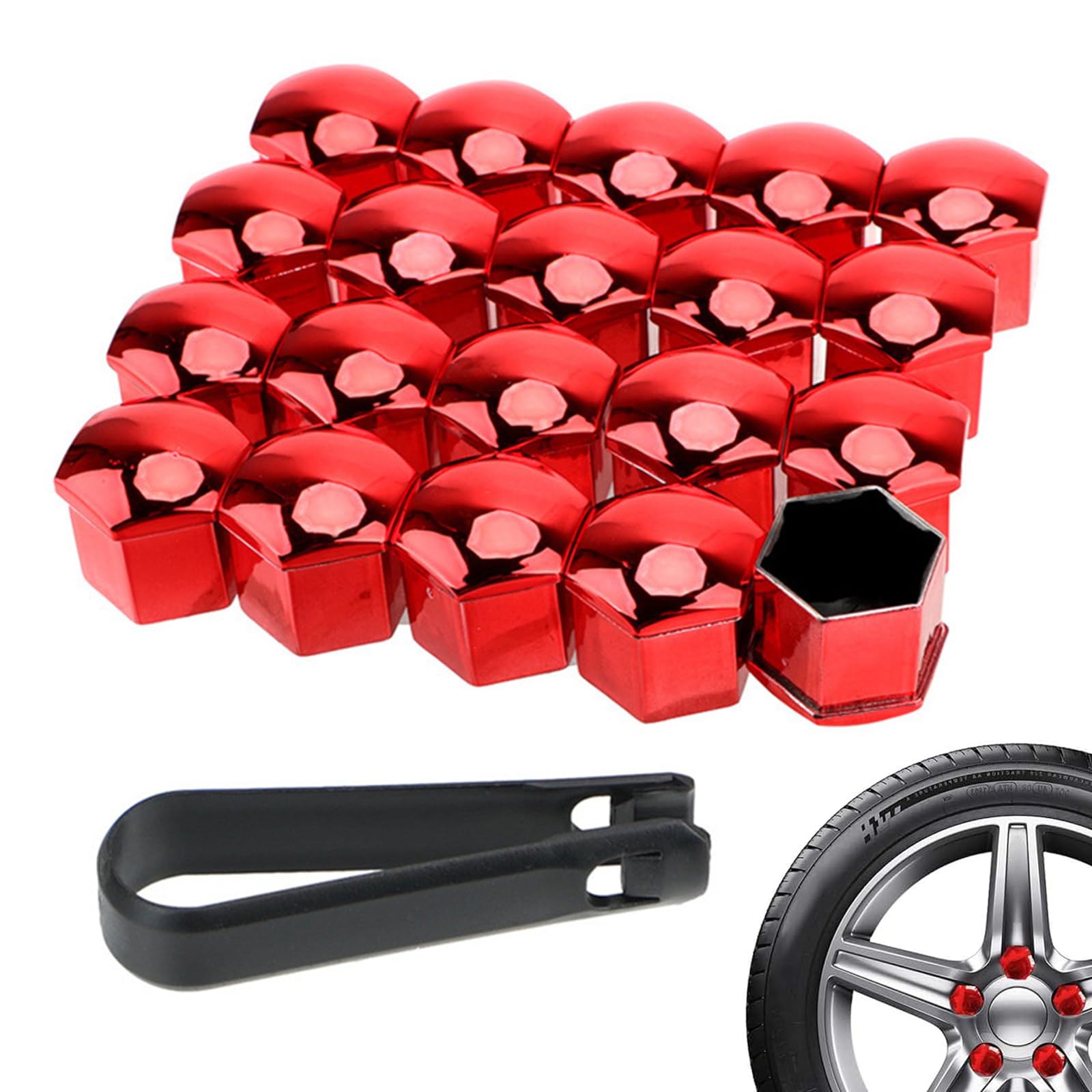 20 Cache-écrous De Roue En PVC Noir 17mm - Protection Anti-poussière Et Embellissement Pour Jantes - 2