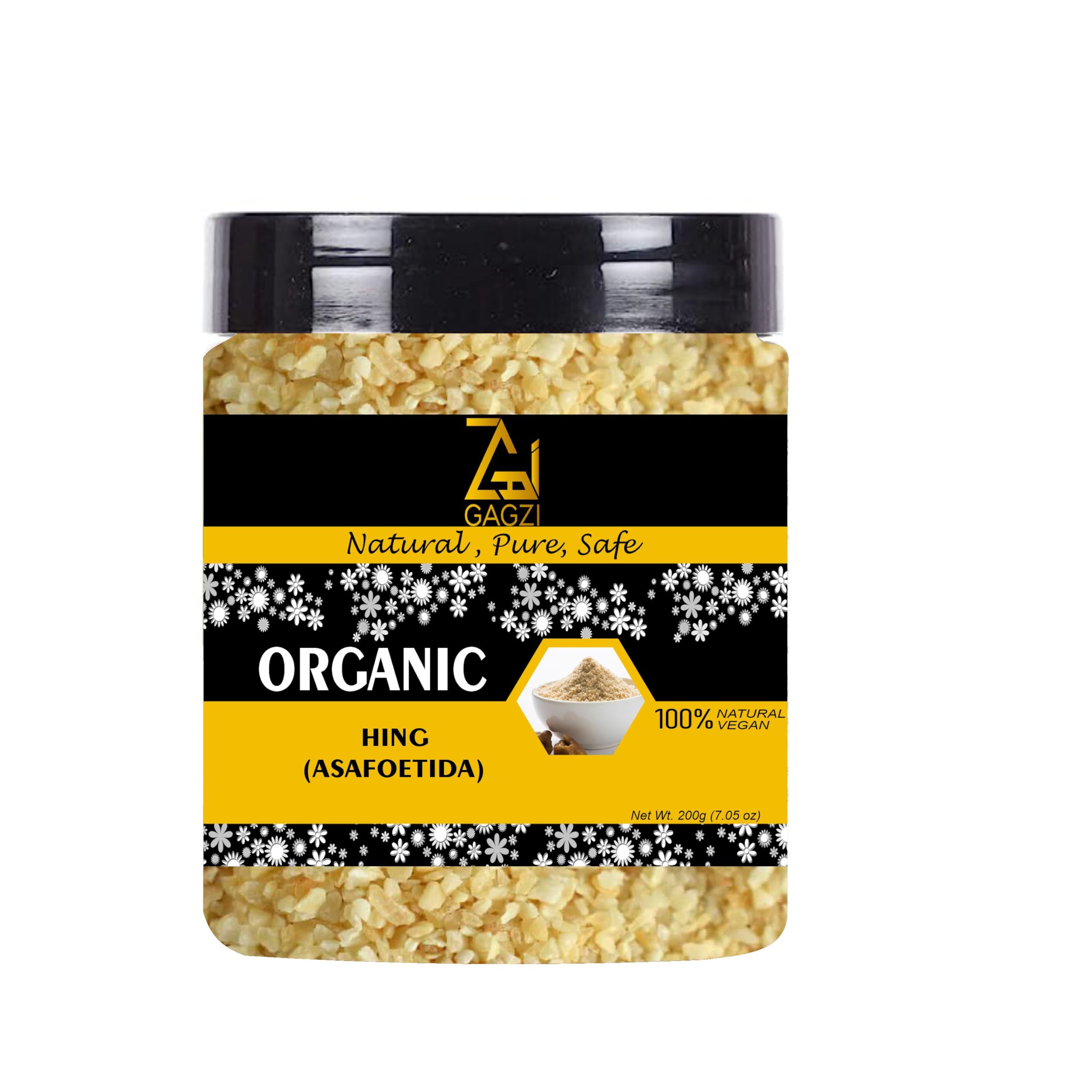 GAGZI All Natural Organic Spices Hing (Asafoetida) 100 Gram | Vegan, Plant Based, Gluten Free (Packing May Be Vary) Pack Of 1