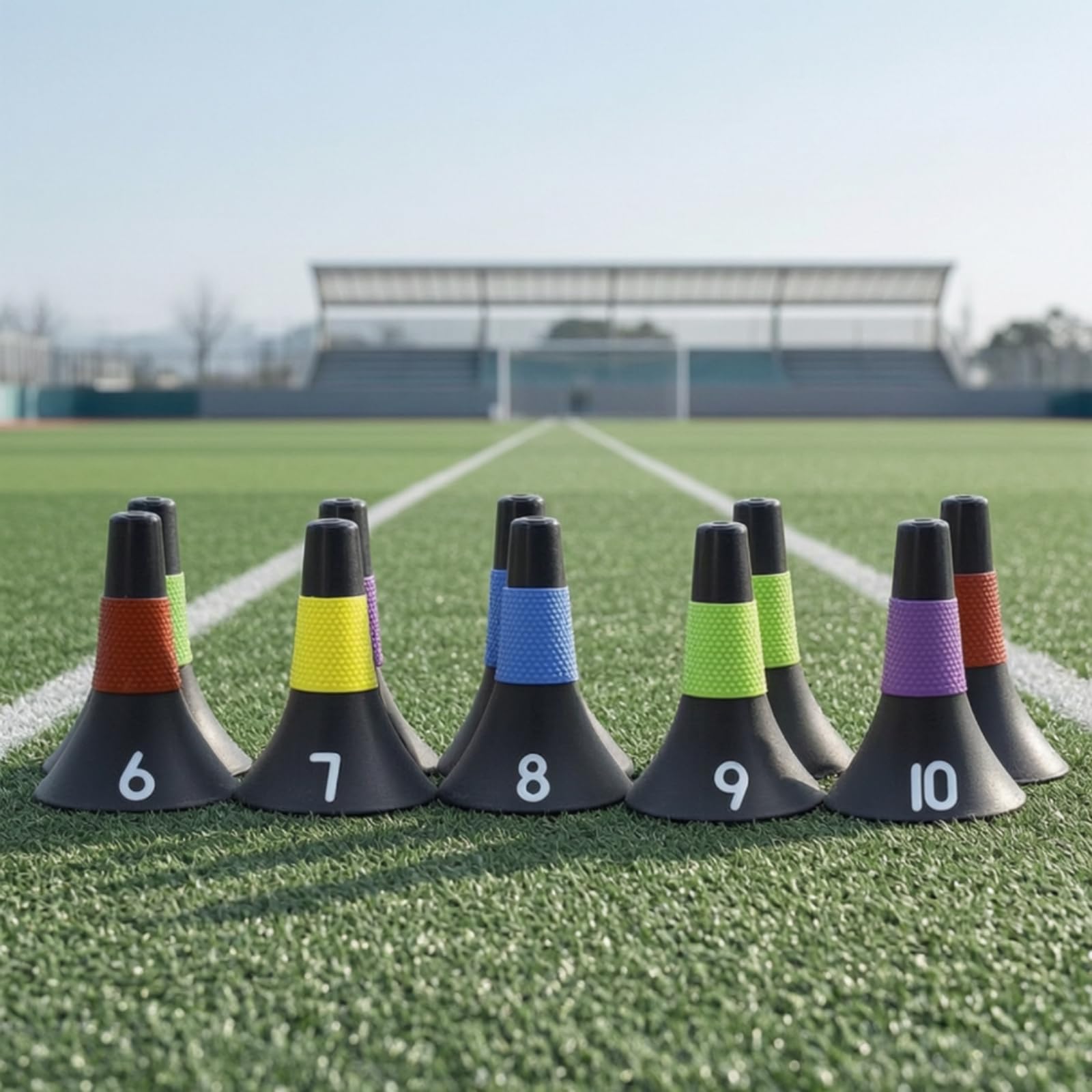 10 Pezzi Cono da Allenamento Antiscivolo da Allenamento Resistente Attrezzatura Sportiva per Scuola Calcio