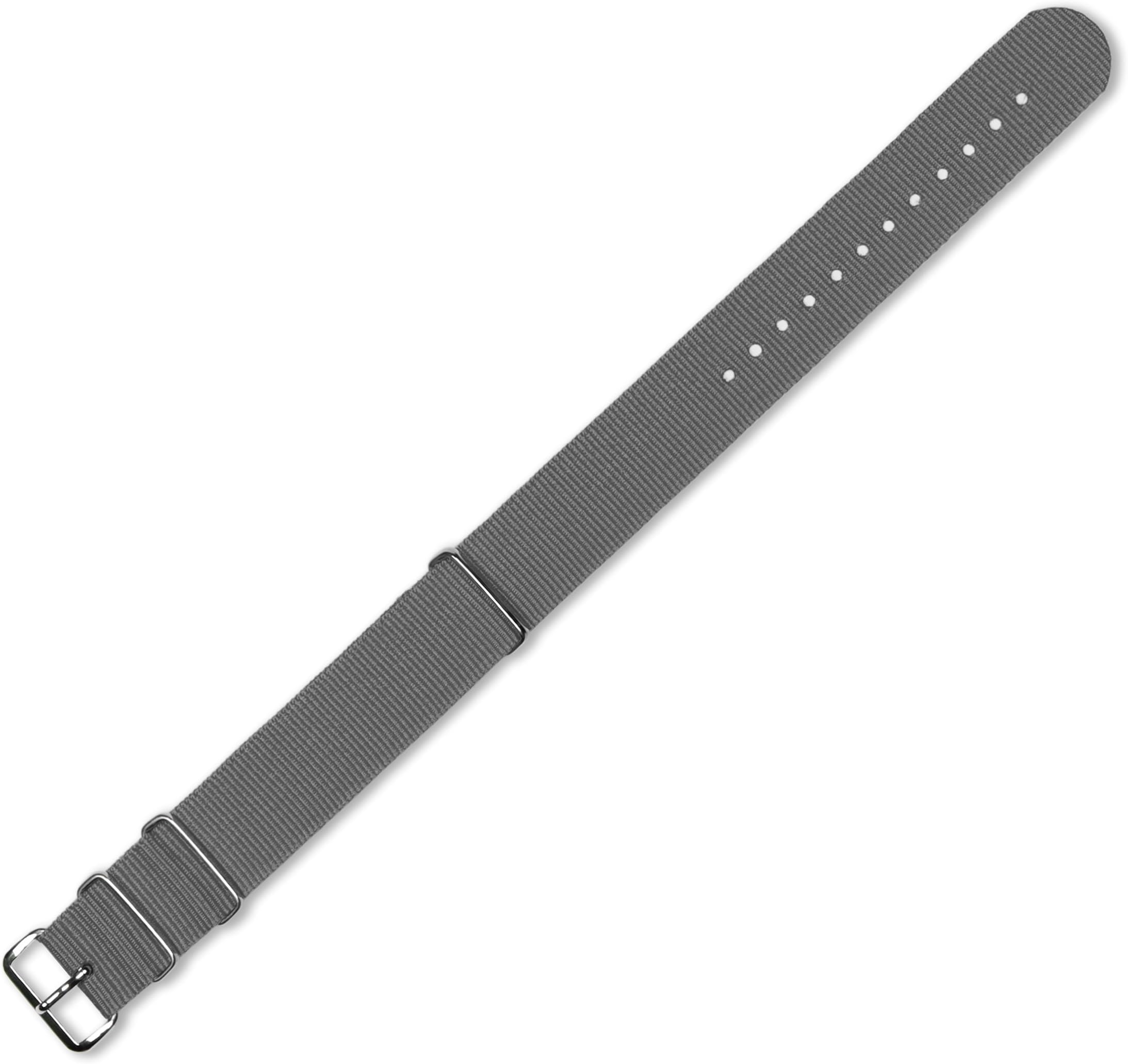 deBeerG10 Military Ballistic Nylon Watch Band with Silver Tone Buckle-Choice of Color (black/olive, black/grey, khaki,grey, orange, red, black/grey/orange, red/navy, navy/white/orange, navy/sand, navy/grey, navy/red/off white) & Width (18mm, 20mm, 22mm)