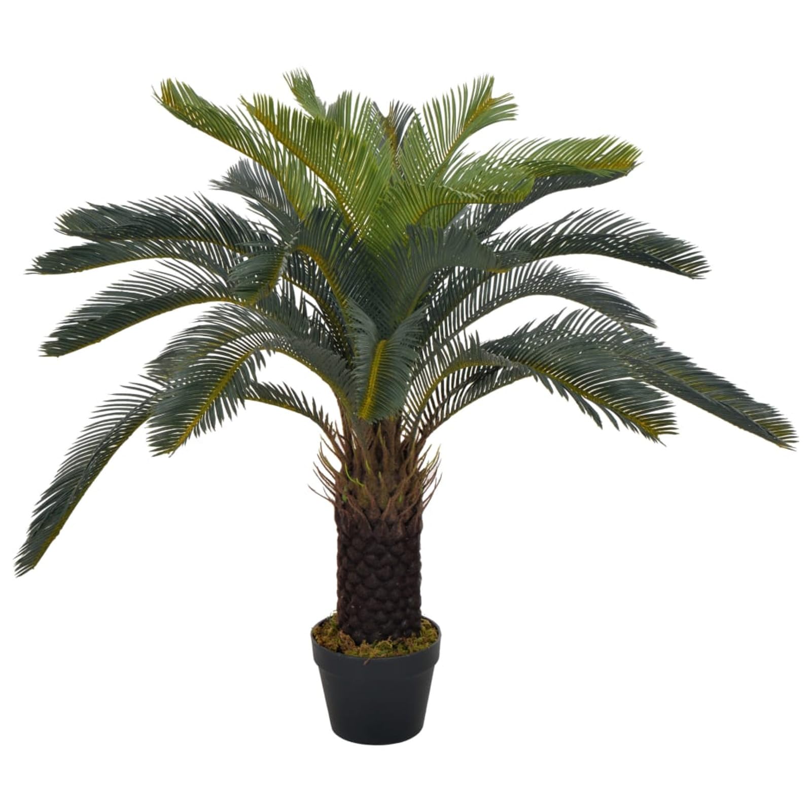 Palmier artificiel avec pot vert de 90 cm, cycas palmier areca, phénix, fougère, plantes décoratives en pot pour intérieur et extérieur