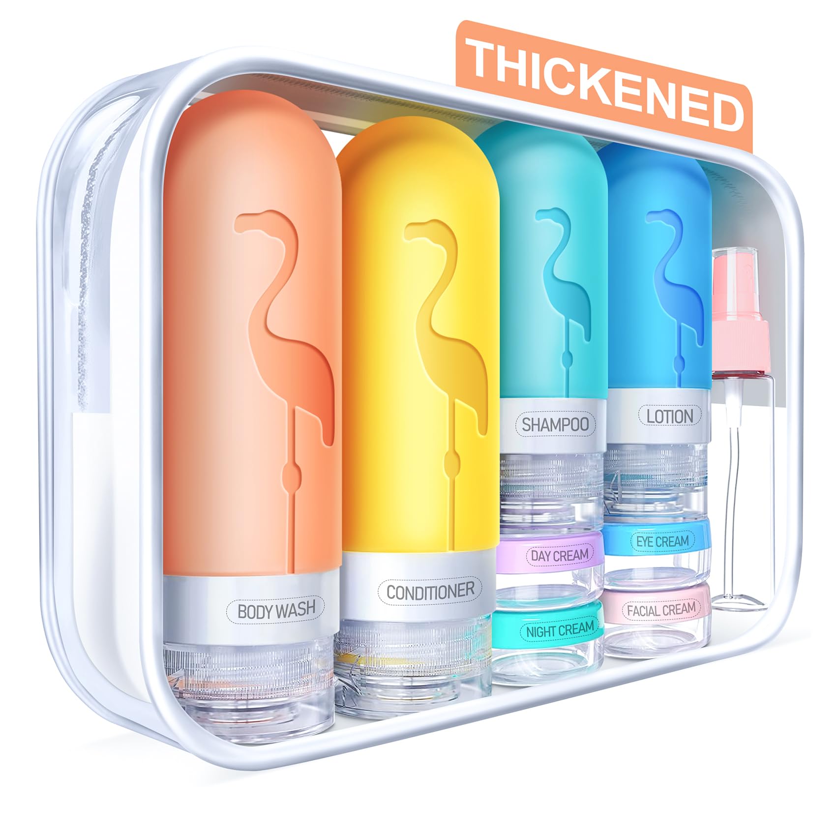 Empty 3 oz Travel Size Bottles Toiletries Containers for Toiletries Liquids Small Silicone Mini Refillable Leak Proof TSA