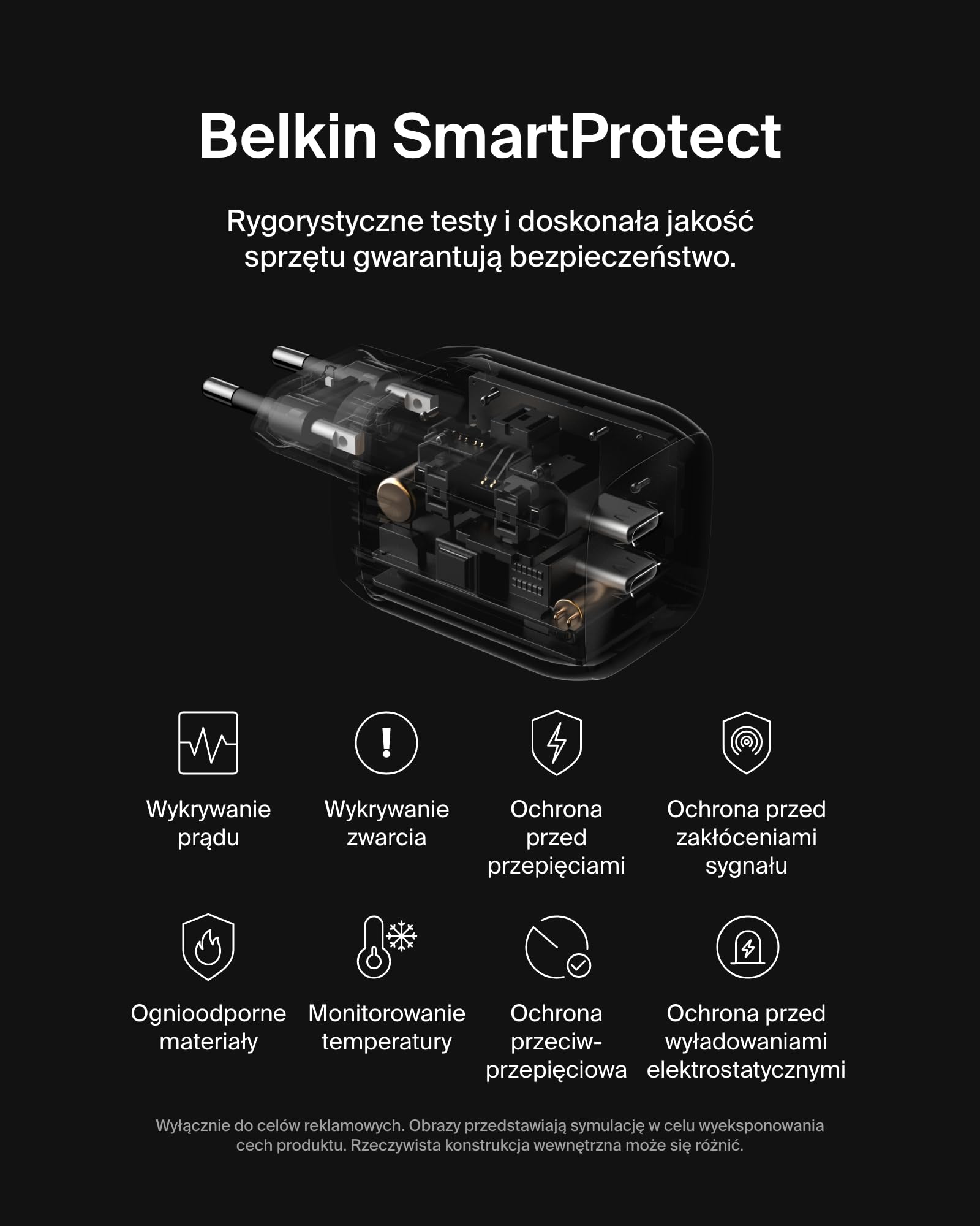 Belkin ładowarka USB-C 65 W z dwoma portami dla graczy, ładowarka USB 3.0 z GaN do szybkiego ładowania Nintendo Switch 2, iPhone 16, iPad, MacBook Air, Chromebook, Samsung Galaxy S25 Ultra – czarna