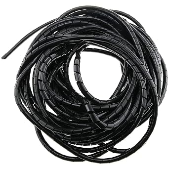 Spiral Wrap Spiral Cable Wrap 6mm Tube Diameter Spiral Wire Organizer Wrap Tube Cable Casing Cable Sleeves Winding Pipe Black Tubing CoverSize10 Meter