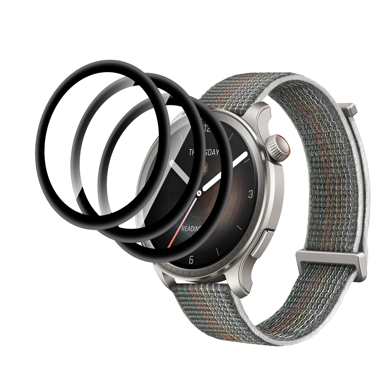 – Screen Protector for Amazfit Balance，[3 Pack]3D Curved Full Coverage PET Anti Scratch,High Transparency,Anti fingerprint,Bubble Free Flexible Protector Compatible with Amazfit Balance,Black