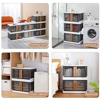 Amazon.com - HAIXIN Storage Bins with Lids, Collapsible and