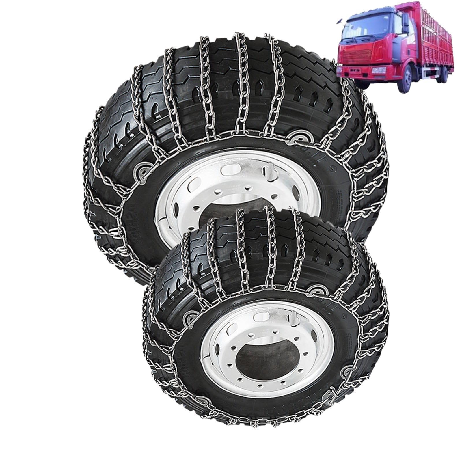 Set of 2 Tire Chains for Trucks 2pcs Snow Chains for Trucks Snow Chains for Car Tires Anti-Skid Thickening Tire Chains Winter Car Accessories No Jack Required 2pcs 9.00-20 2pcs 7.00-16