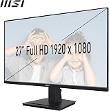 msi PRO MP275 Monitor 27" FHD - Pannello IPS (1920 x 1080), 100 Hz, Schermo Eye-Friendly, Altoparlanti Integrati, Inclinabile - HDMI 1.4b, D-Sub (VGA). - 2