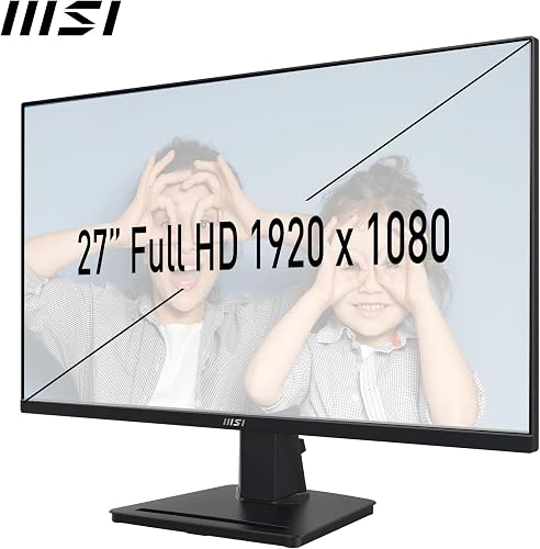 msi PRO MP275 Monitor 27" FHD - Pannello IPS (1920 x 1080), 100 Hz, Schermo Eye-Friendly, Altoparlanti Integrati, Inclinabile - HDMI 1.4b, D-Sub (VGA). - 2