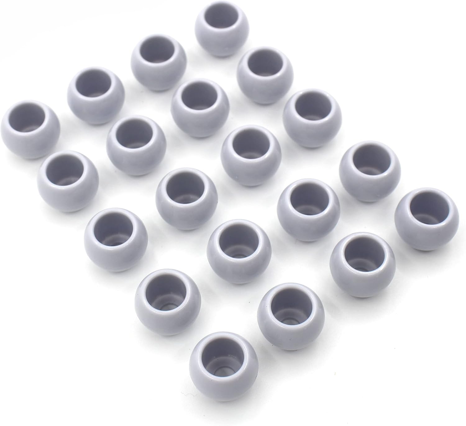 7/8 inch Bungee Toggle Balls Trimmed Edges Hardened Plastic End Locks fit for Shock and Bungee Cords (Gray, 20)