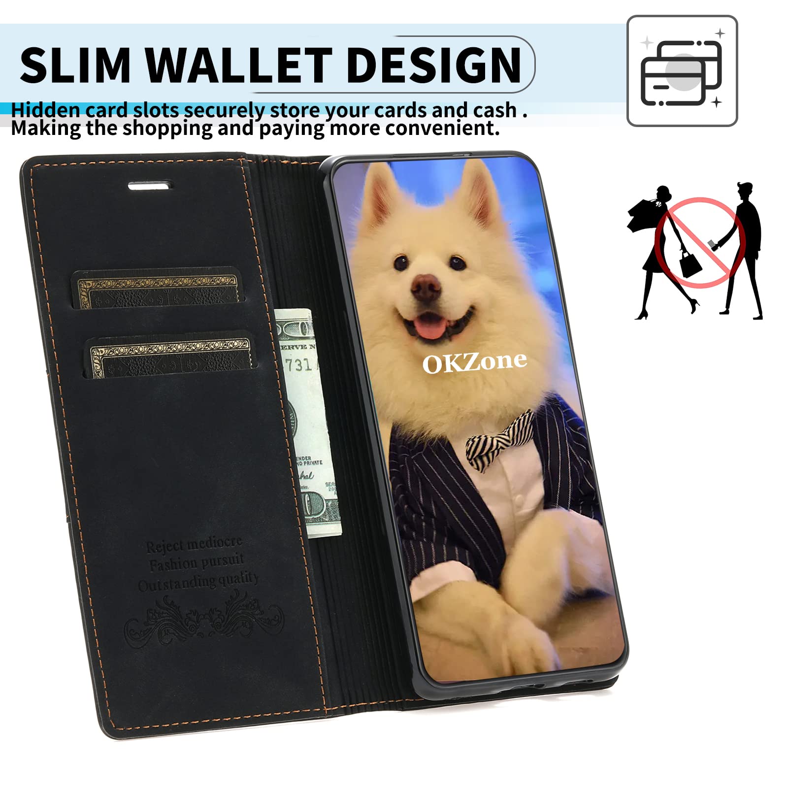 Fatcatparadise Cover per Motorola Moto G9 Power, Flip Caso in PU Pelle Case Cover Libro Portafoglio Protettiva Custodia con TPU