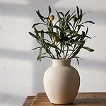 Vase décoratif en céramique SIDUCAL | Vase rustique en poterie de 6 po pour la décoration de la maison, table, salon, salle de bain, étagère, manteau, mariage, blanc