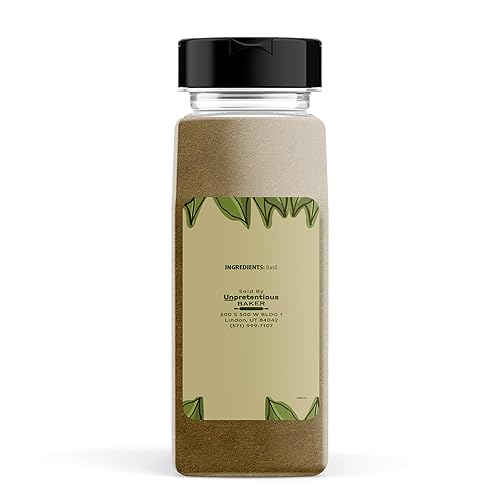 Vista 2 de Unpretentious Albahaca molida, 4 tazas, sabor dulce a pimienta, albahaca dulce, molido fino