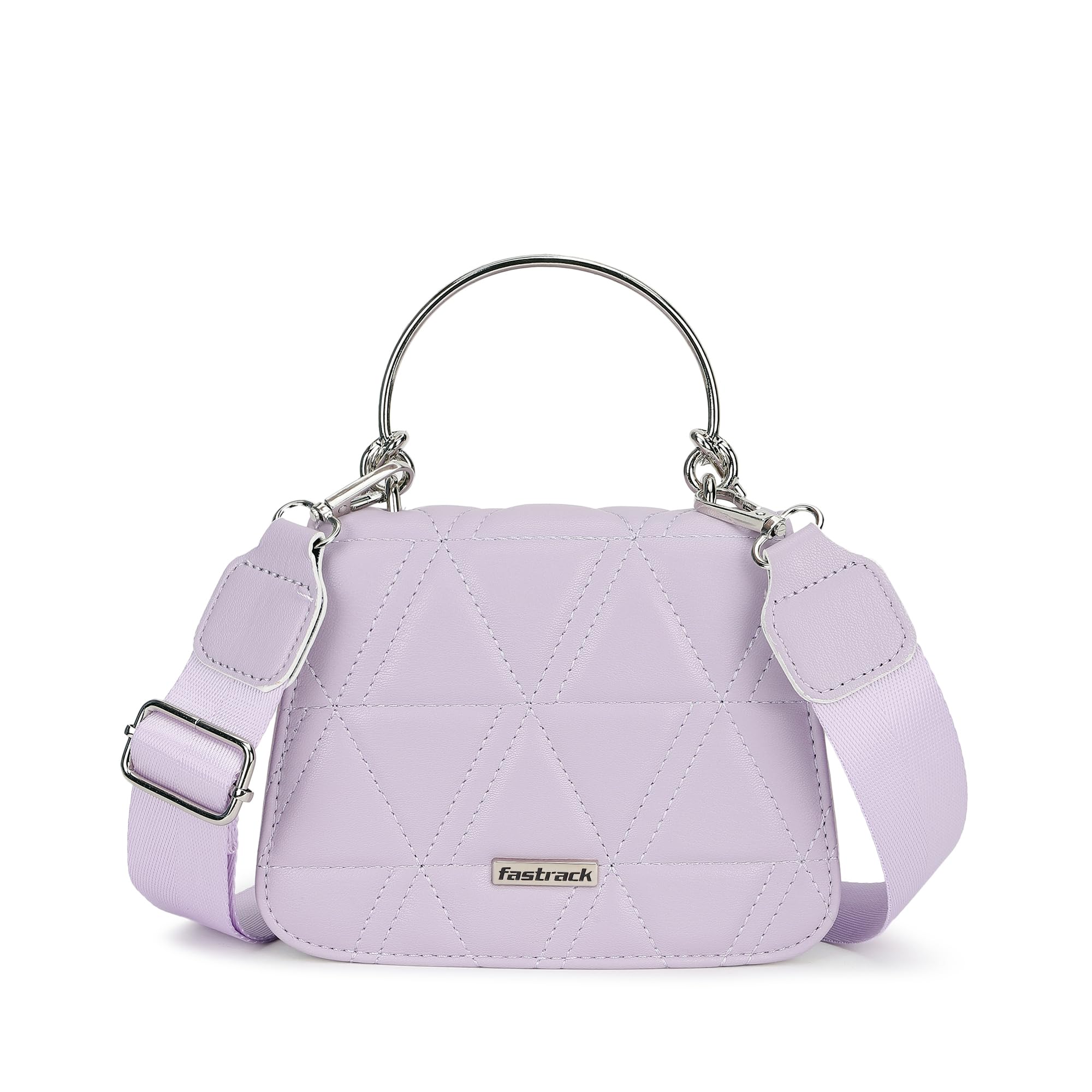 Fastrack Quilted Design Sling Bag For Womens, Ladies And Girls | Stylish And Trendy Handbag | Adjustable Sling Straps | Made Up Of Semi Pu Leather, Lilac (B0D9BKZT1F) Amazon Price History, Amazon Price Tracker