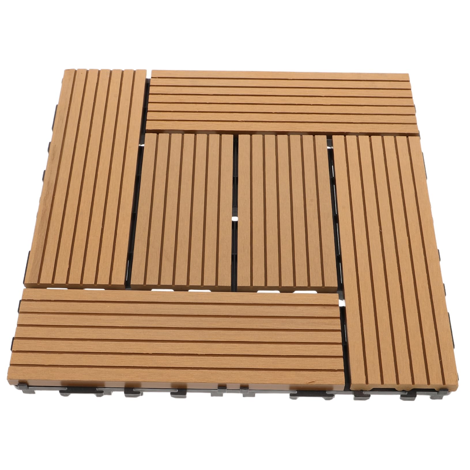 Cabilock Dalles de Terrasse Clipsables Aspect Naturel Revêtement Sol Extérieur Antidérapant Aux Intempéries pour Balcon Jardin Patio
