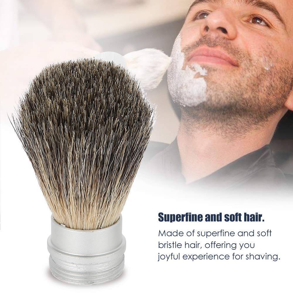 Brosse à raser portative pour hommes, ensemble de toilettage de barbe incluant Brosse à moustache et Brosse à cheveux, outil de soin facial et crée une meilleure mousse pour le rasage