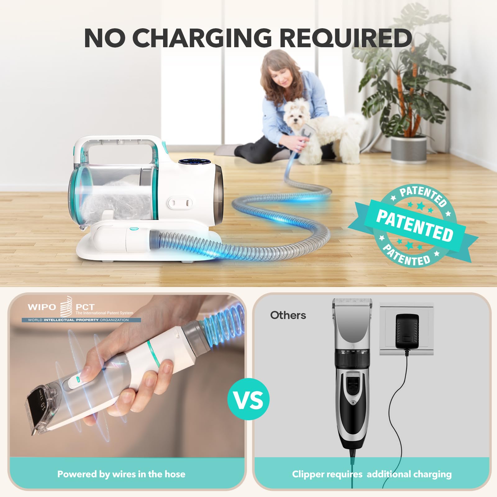 Famree Pet F3 Pro Pet Grooming Kit & Vacuum Suction 99% Pet Hair
