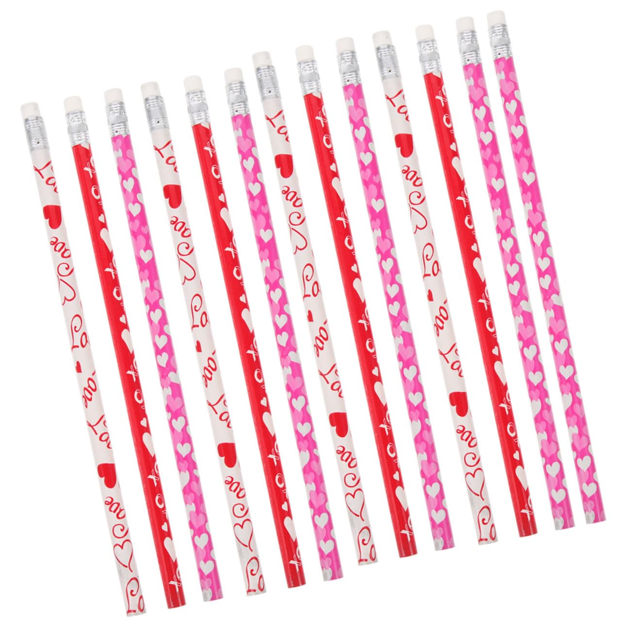 STOBOK Matite Hb a Forma di Cuore per Studenti Punta Resistente e Affilatura Uniforme in Legno di Pioppo, Confezione da 100 Pezzi per Natale e Scuola Stili multipli