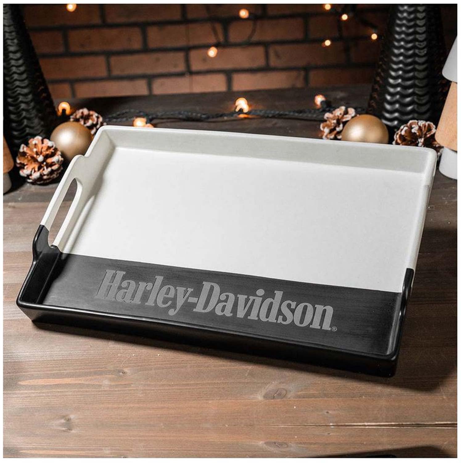 Amazon.com | Harley-Davidson Large Ceramic Serving Tray, White