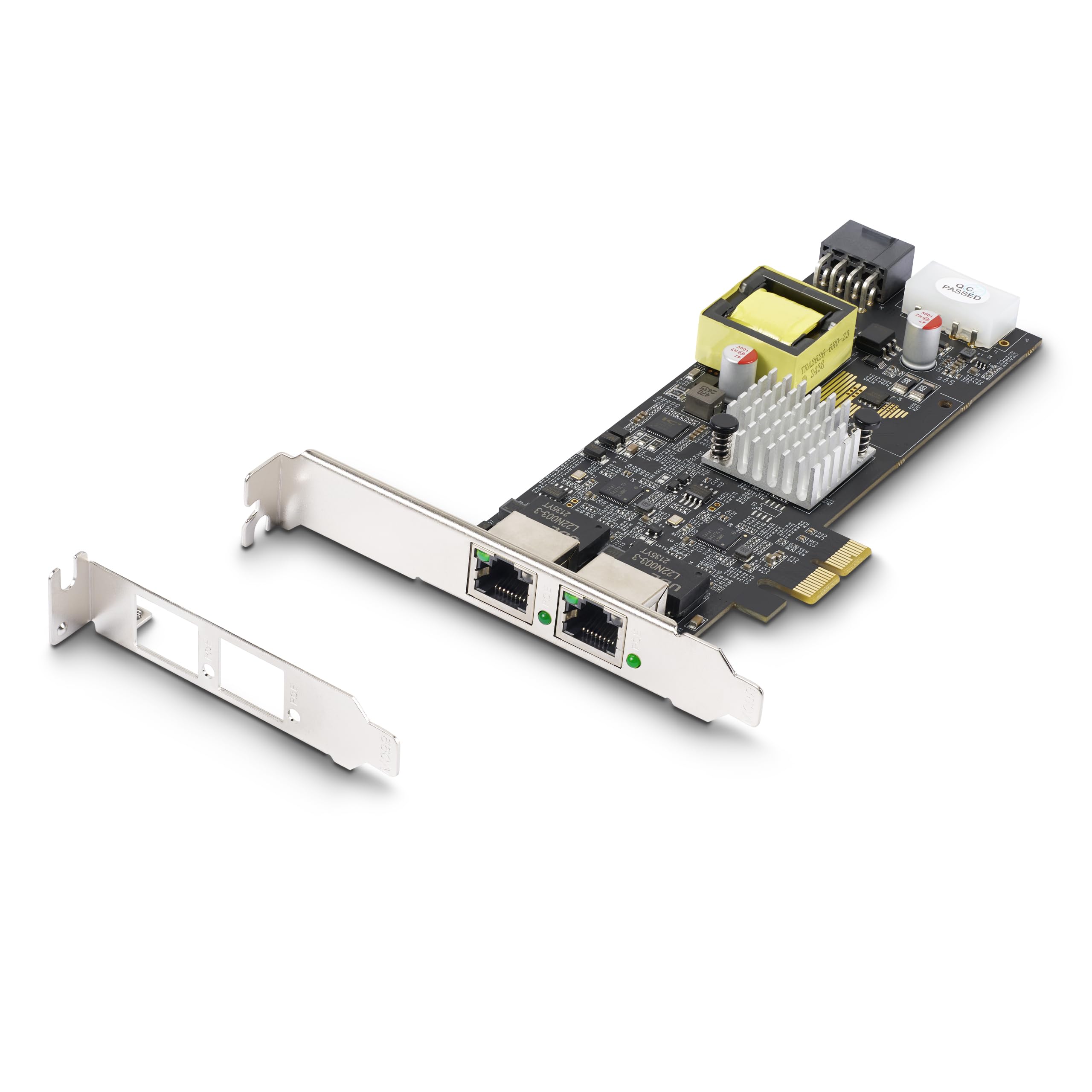 StarTech Carte Réseau PoE PCIe 2 Ports 2.5Gbps (PR22GIP-NETWORK-CARD) | NBASE-T, Intel I225-V, 802.3af/at PoE+, Multi-Gigabit NIC, Alimentée par SATA