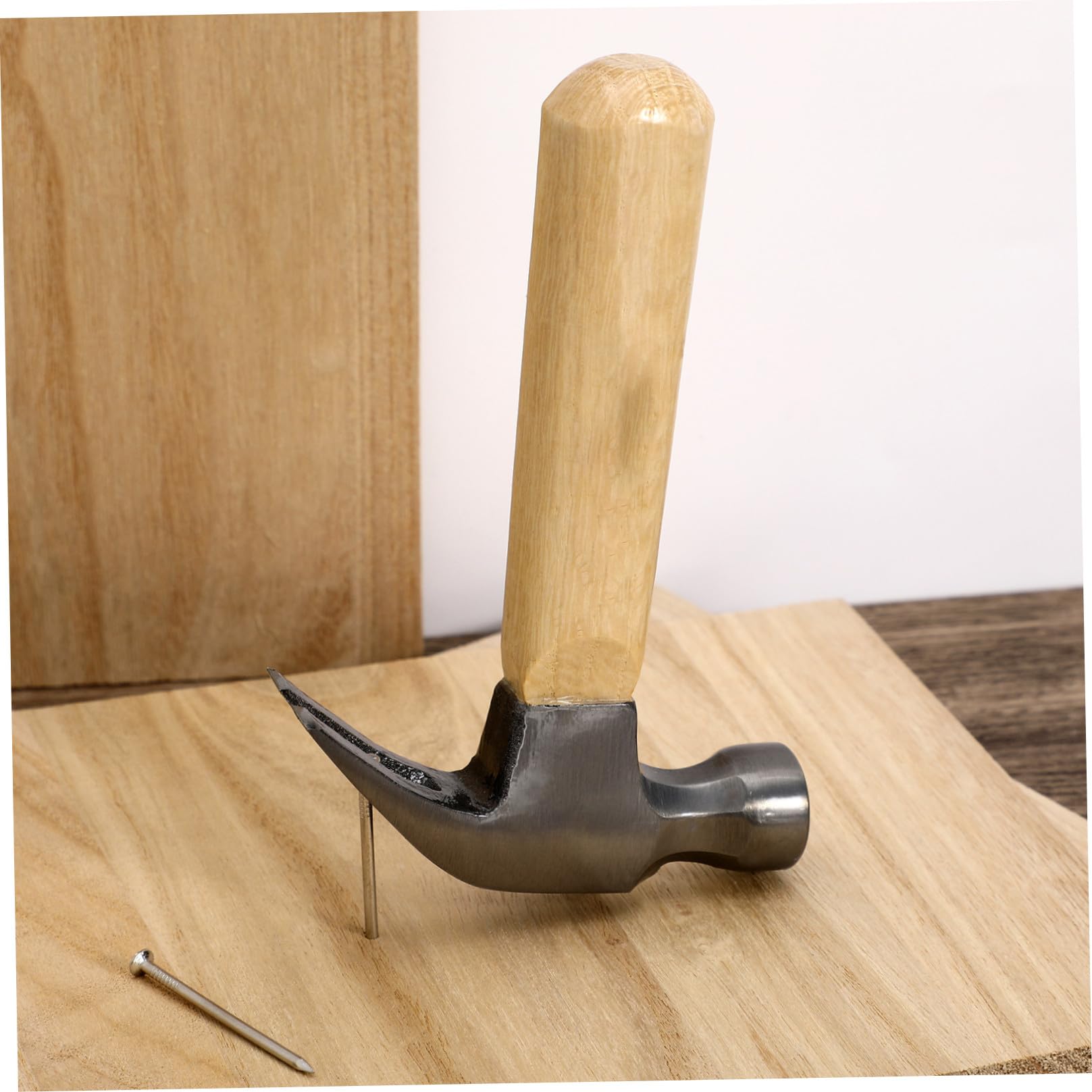 jojofuny Martillo de Garra Mini Material Metal y Madera para Carpintería Mango Corto Diseño Clásico Fácil de Usar y Confiable para Taller y Caja de Herramientas