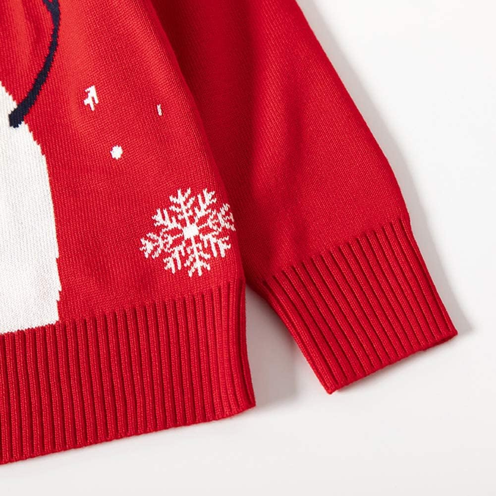 Girl Ugly Christmas Sweater - Big Boys Knitted Snowman Reindeer Xmas Holiday Pullover Sweater Kids Red 8-16 Years Old - Image 7