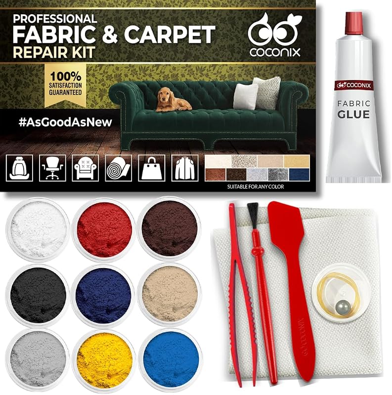 Kit de Reparo para Carpete e Tecido COCONIX Fabric Mend Pro para Estofados, Bancos Automotivos, Queimaduras e Furos