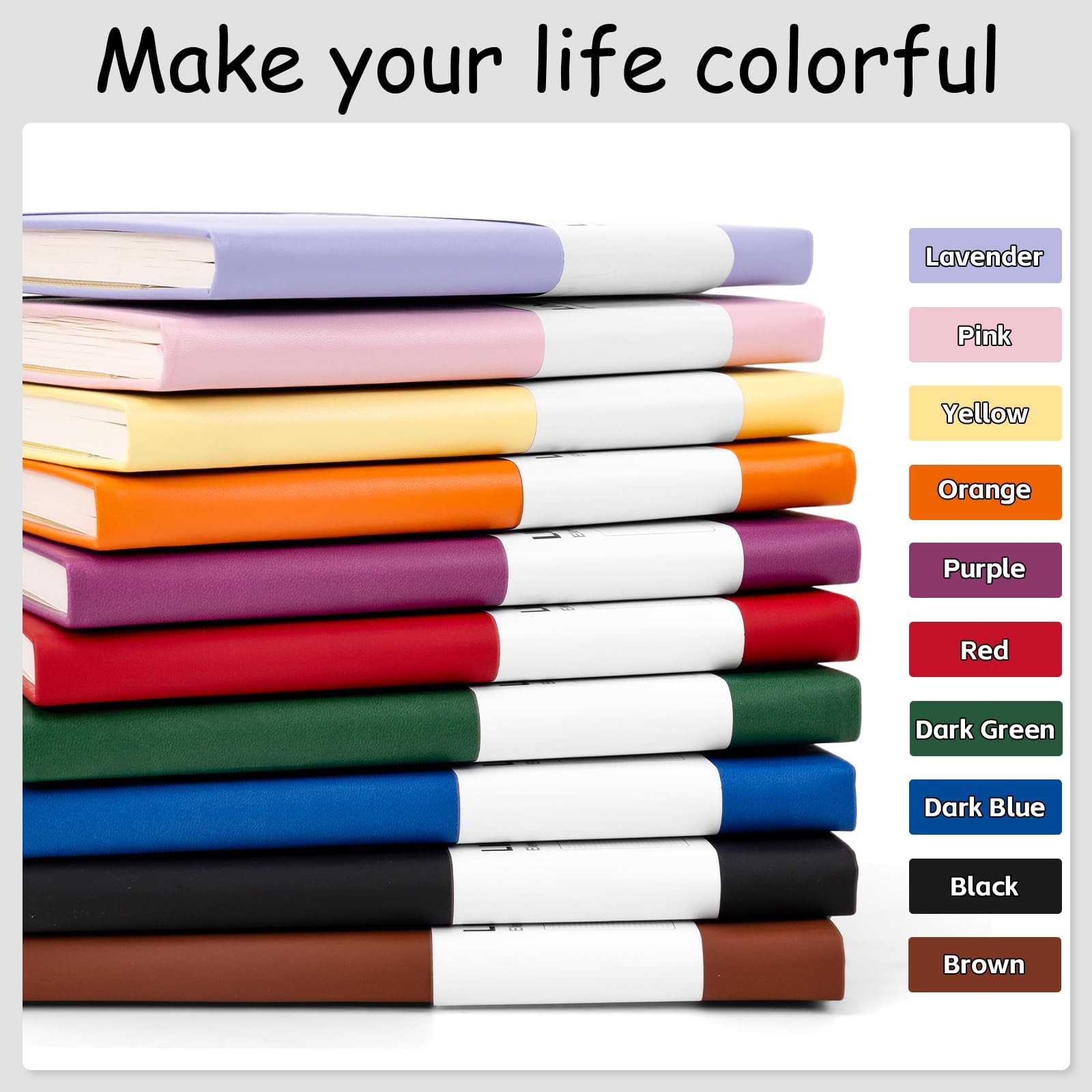 Dynta Lot de 20 journaux à couverture rigide en vrac, carnets lignés A5 pour le travail, 200 pages/100 feuilles, 14,7 x 21,3 cm, 10 couleurs lignées pour homme et femme