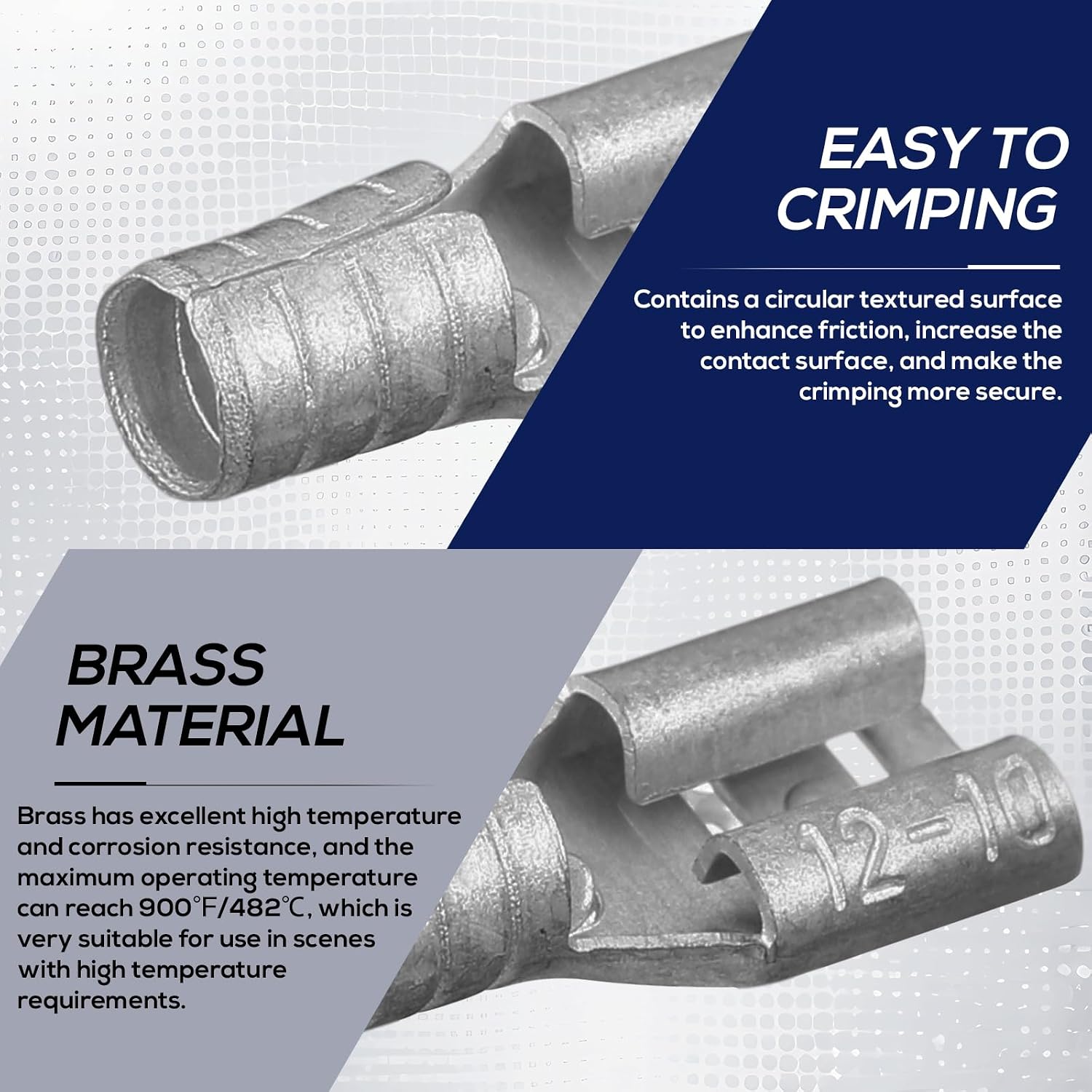 50 Pcs Female Spade Connectors 22-10 Gauge