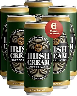 Liquor-Flavored Coffee Latte | Ready to Drink Liquor-Inspired Non-Alcoholic Creamy Beverage | All Natural No Preservatives | 8 Fl Oz Can (Irish Cream, 8 Fl Oz (Pack of 6))