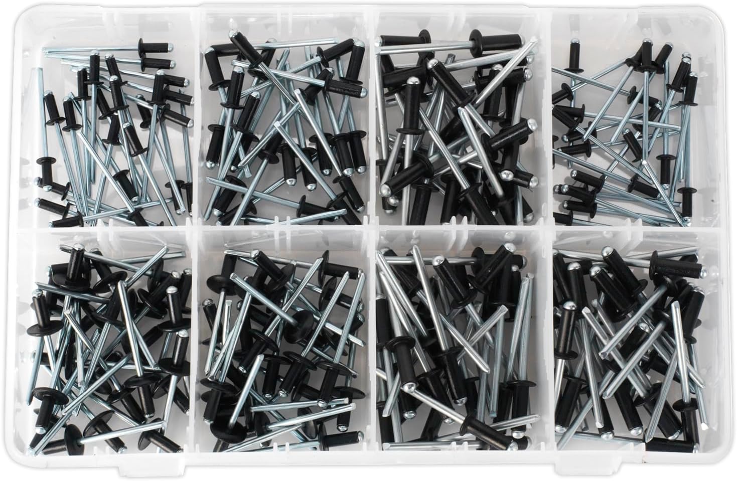 Sealey AB074BR Rivet Assortment 200pc Black Anodised