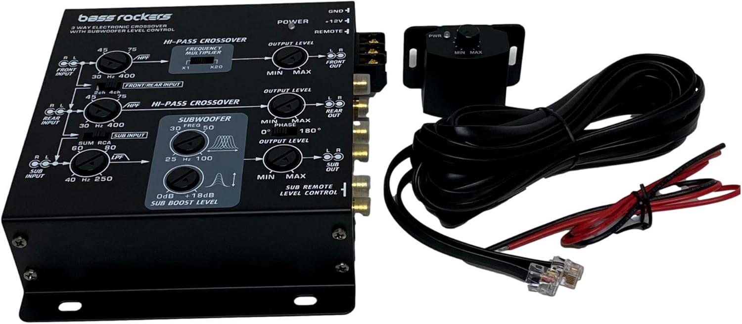 Bass Rockers BRX3.1 3 Way Car Audio Stereo Electronic Crossover with