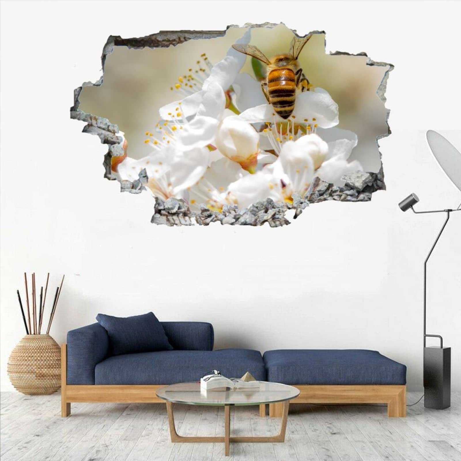 Decorazione Da Parete 3D, Fiori Stanza Delle Autoadesivo Della Parete Smontabile Api Decalcomanie Per Camera Da Letto Per Bambini Nursery Decorazioni Per Matrimoni Regalo 80x120cm