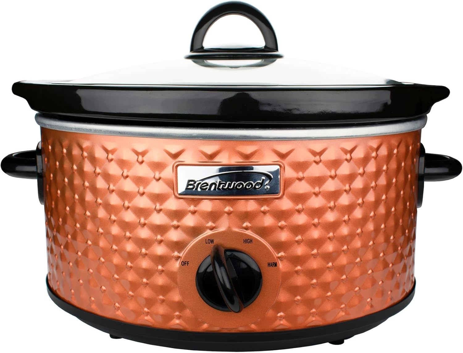 Brentwood Appliances SC136C 3.5-Quart Diamond-Pattern Slow Cooker (Brown)
