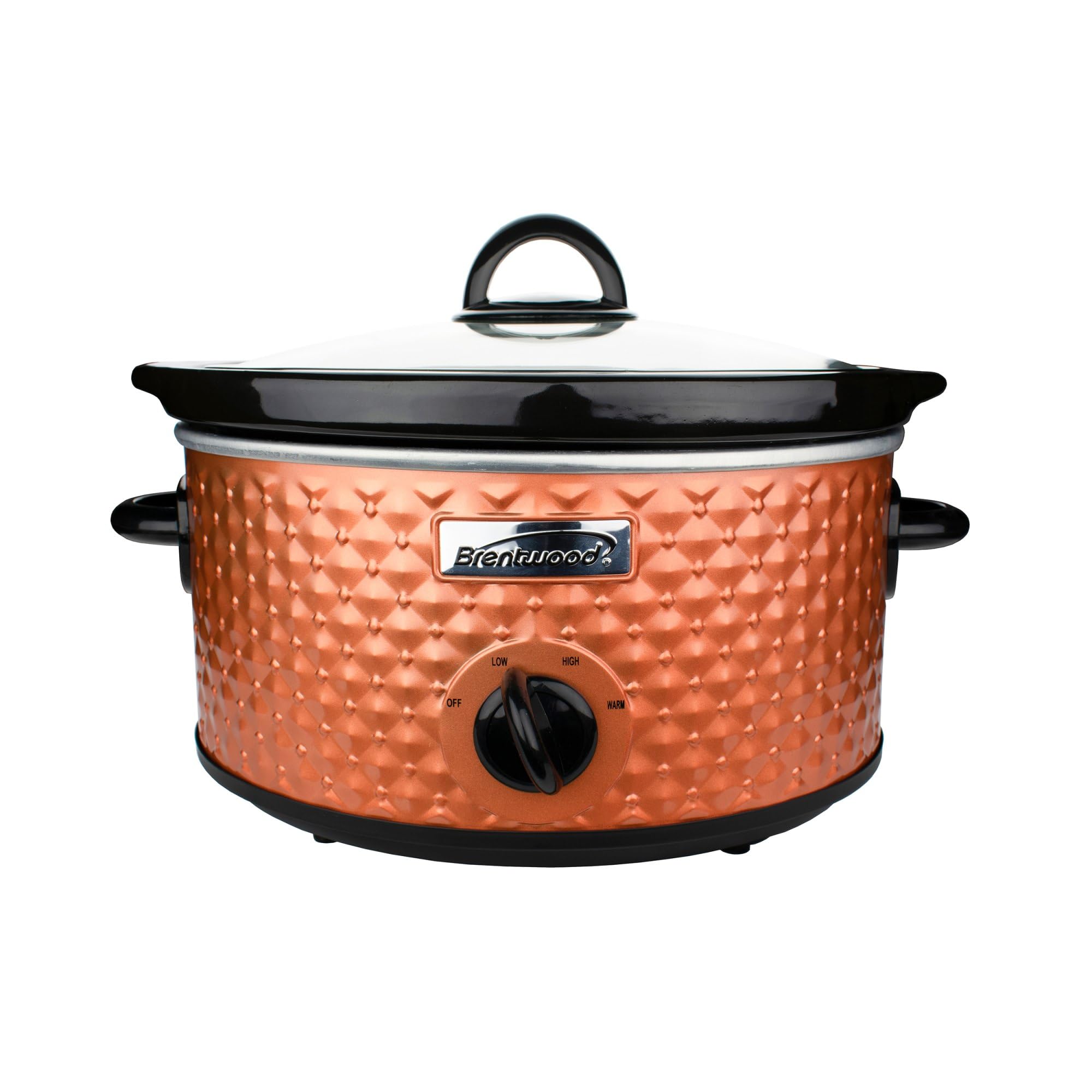 Brentwood Appliances SC136C 3.5-Quart Diamond-Pattern Slow Cooker (Brown)