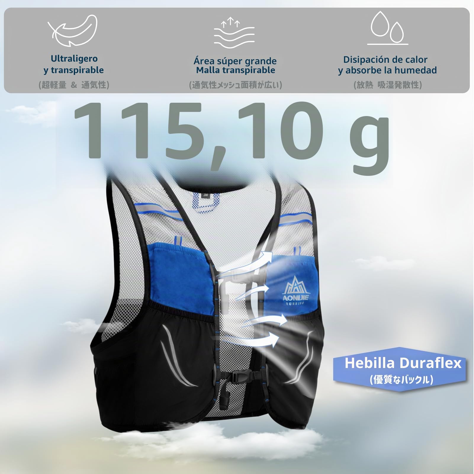 Azarxis Mochila de Hidratación Ultraligero Chaleco Hidratacion Trail Running Mujer Hombre para Ciclismo Senderismo Escalada Corriente