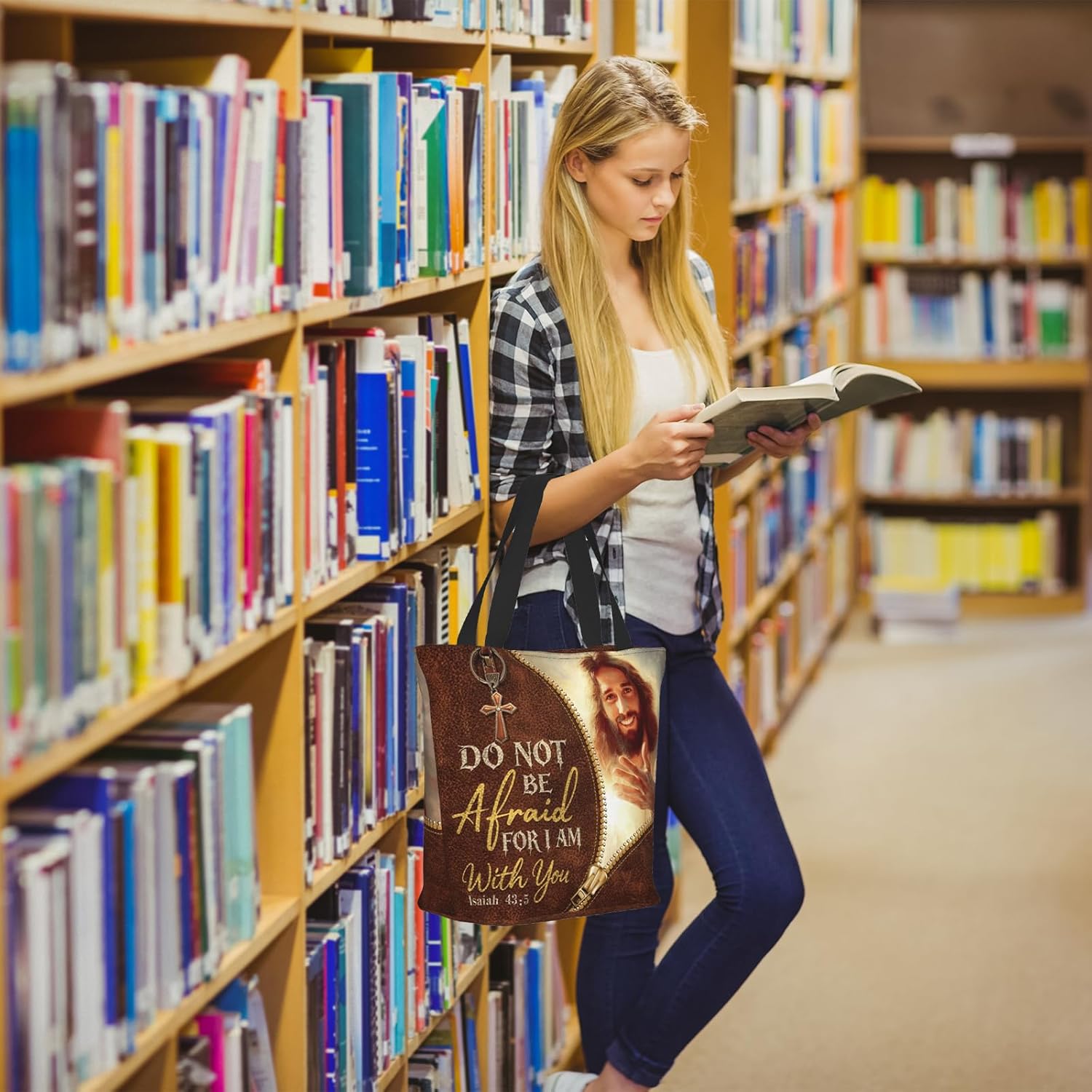 Tote Bag for Women with Zipper - Large Reusable Grocery Bag, Everyday Carry All for Work, Shopping, Gift for Her - Image 2