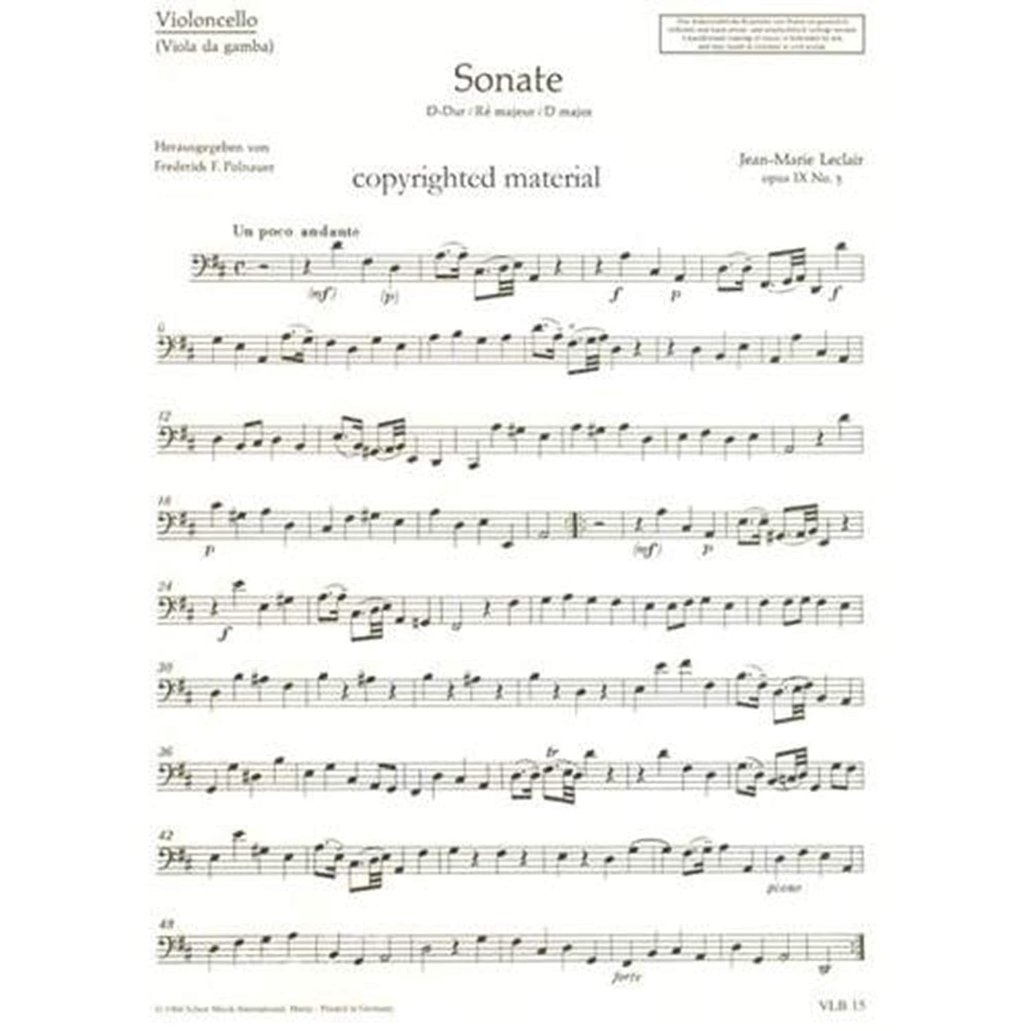 Sonate Ré majeur: op. 9/3. violin and basso continuo.      Sheet music – January 1, 2000