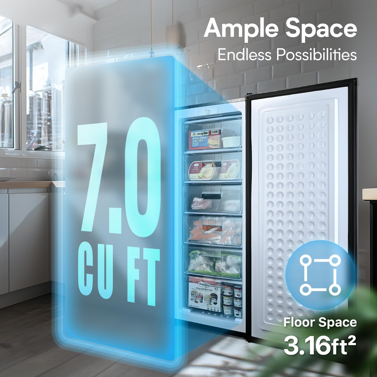 Amazon.com: Anypro Upright Freezer 7.0 Cu.Ft Black : Appliances