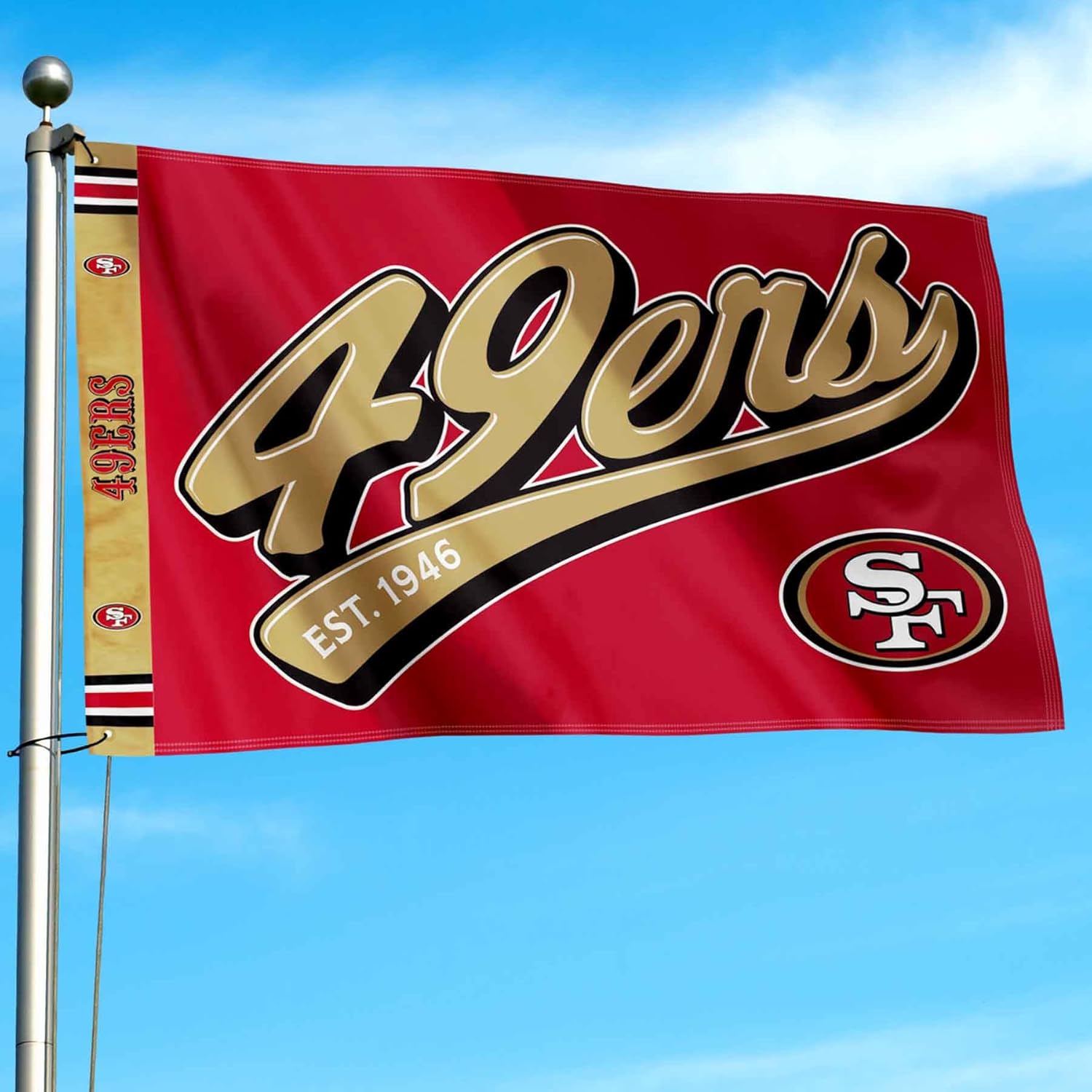 San Francisco 49ers Script Logo Premium Flag - Image 3