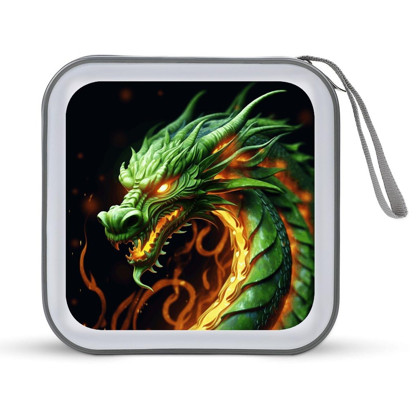 VstaDank - Chinese Dragon CD Case with DVD Holder Laptop Log Holder Large Storage Wallet DVD Disc Storage Bag Hard Plastic Large Capacity