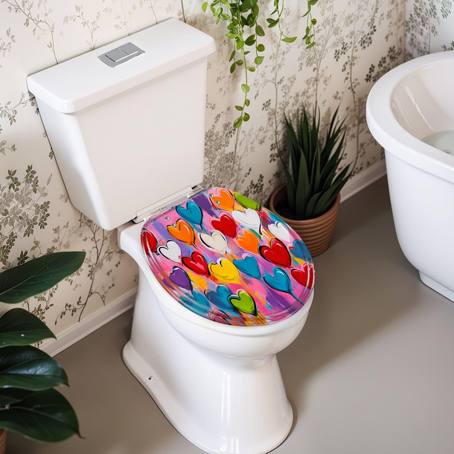 Asiento de inodoro de resina para uso en el baño.