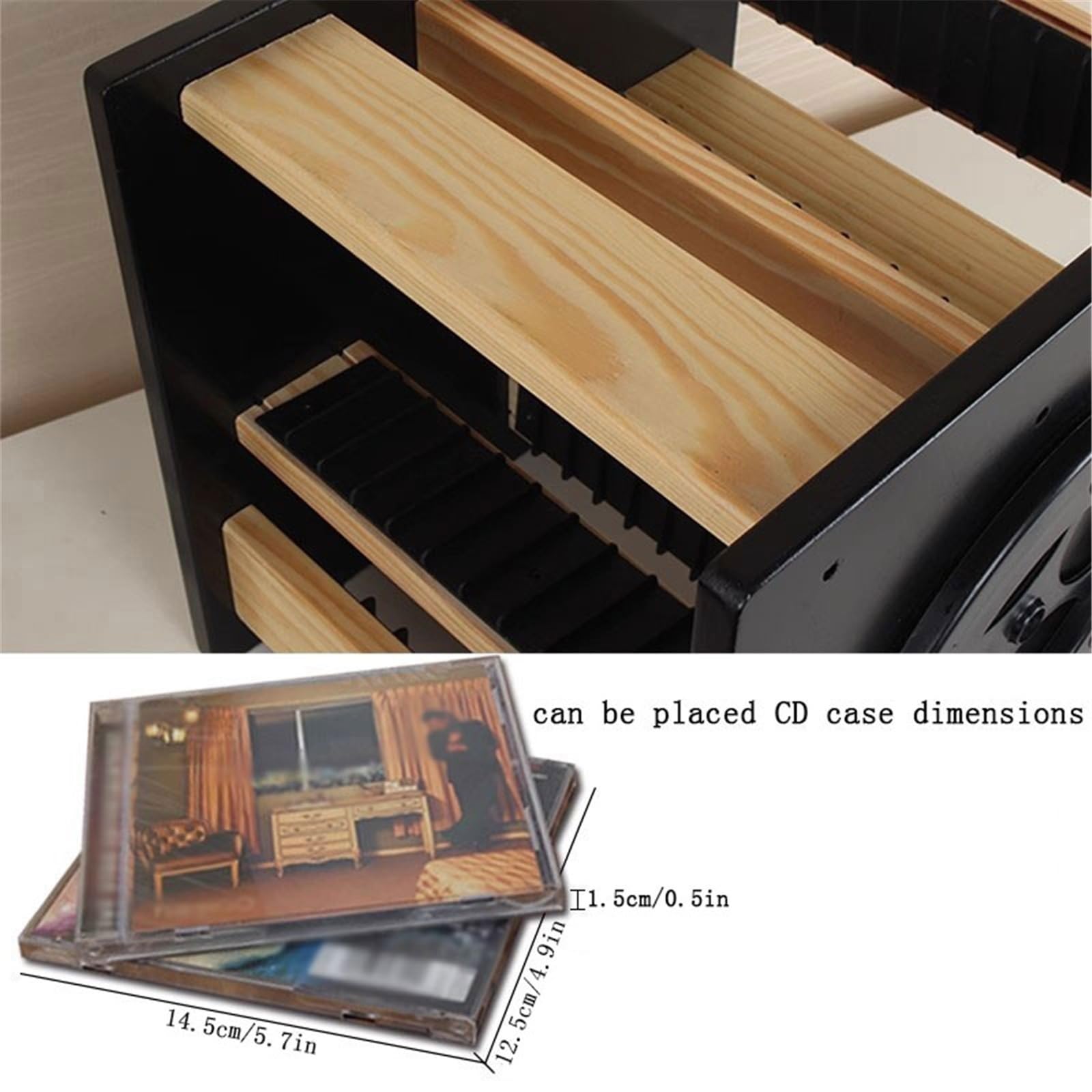 Rack per dischi Mensola girevole in legno for riporre CD e dischi da gioco