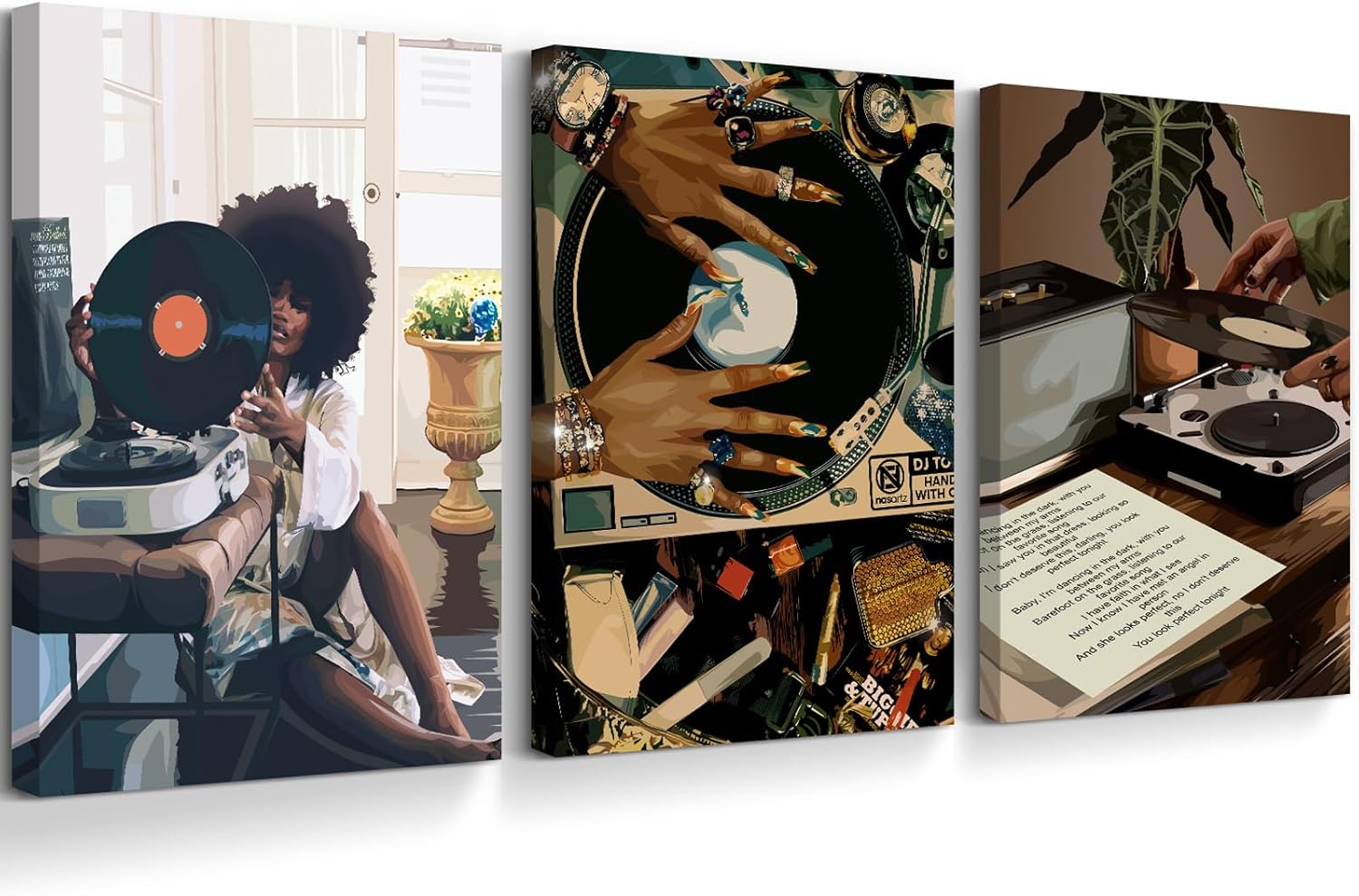 SYYANKK Black Woman Wall Art African American Women Canvas Wall Decor Black Girl Poster Fashion Female Wall Art Feminine Abstract Pictures Boho Prints for Bedroom Bathroom 24x36x3 Inch Ready to Hang SYYANKK Black Woman Wall Art African American Women Canvas Wall Decor Black Girl Poster Fashion Female Wall Art Feminine Abstract Pictures Boho Prints for Bedroom Bathroom 24x36x3 Inch Ready to Hang