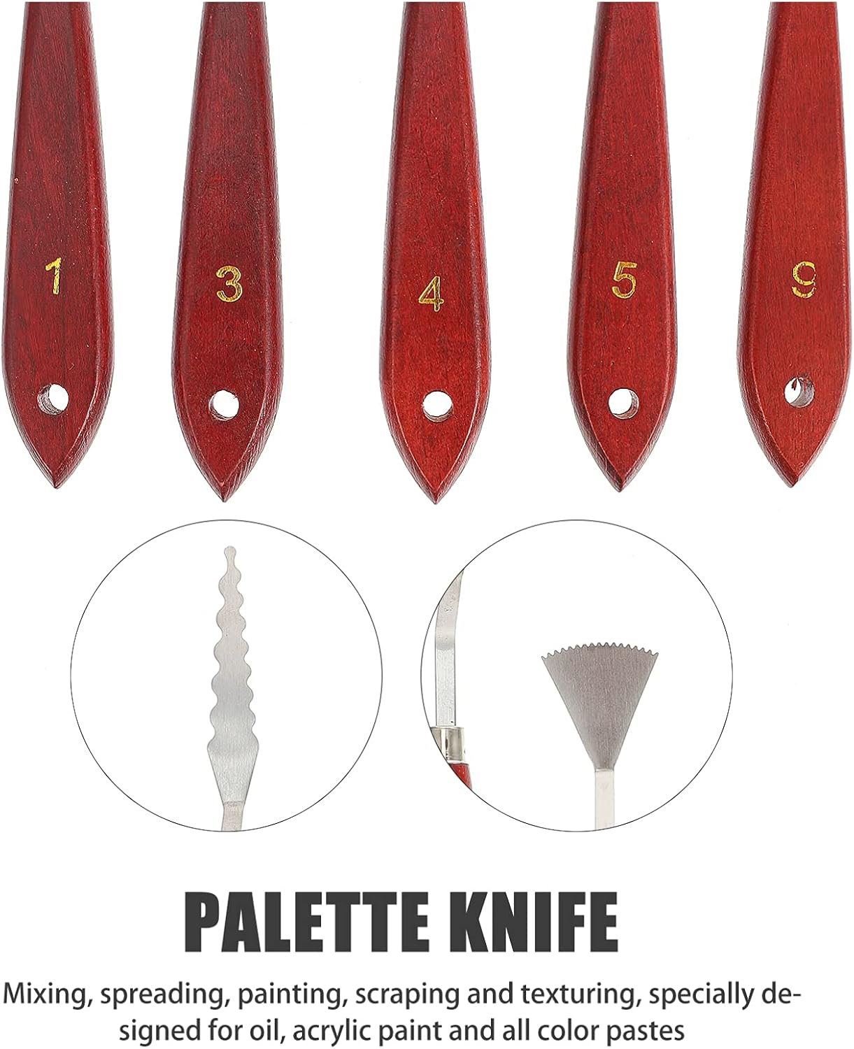 5pcs Palette Knife Set for Oil and Acrylic Painting Durable Scrapers for Various Techniques Art Tools for Artists and Hobbyists