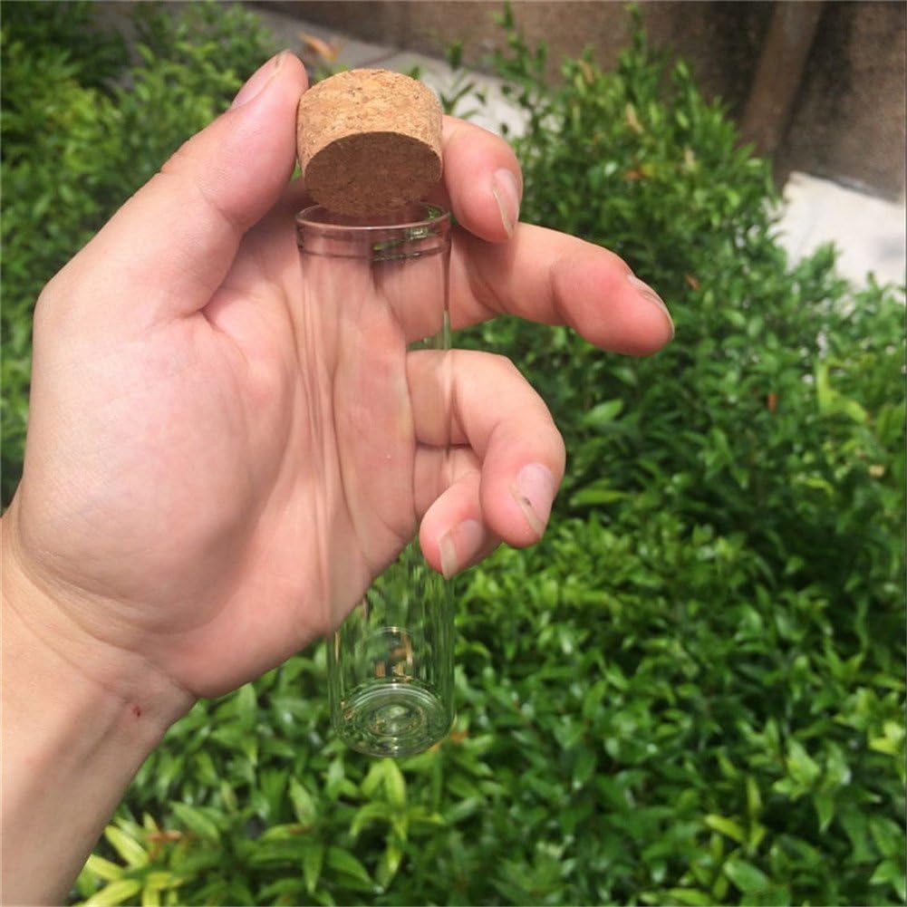 50pcs 30x120mm 60ml Glass Bottles Vials Jars Test Tube With Cork Stopper Empty Glass Transparent Clear Bottles (50, 60ml-30x120mm)
